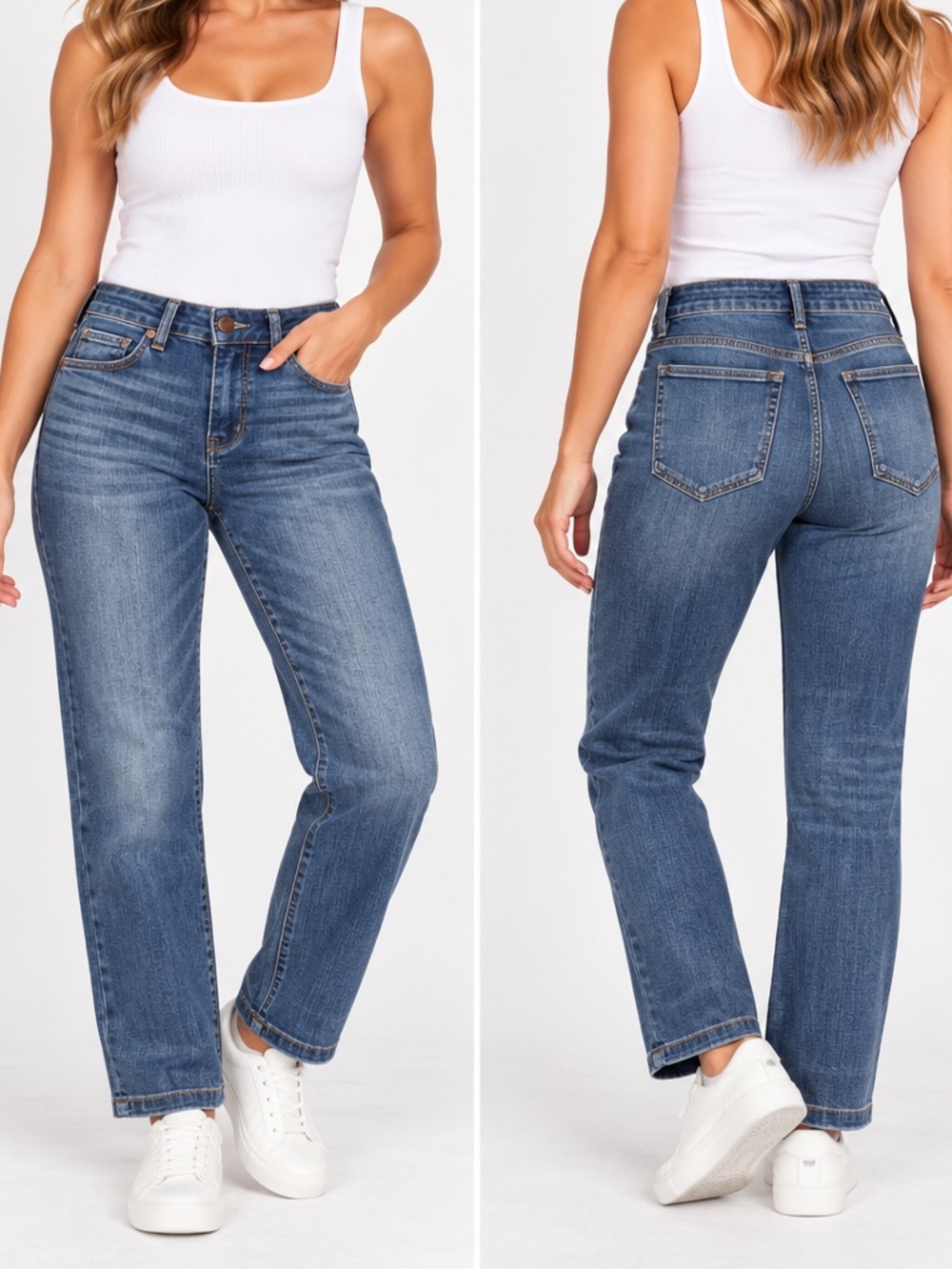 Judy Blue Mid-Rise Relaxed Fit Jeans - Medium Wash Blue